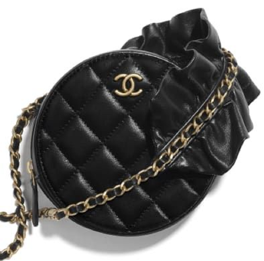 Chanel White Quilted Lambskin Chain Around Mini Pouch Pale Gold Hardware  2023 Available For Immediate Sale At Sothebys