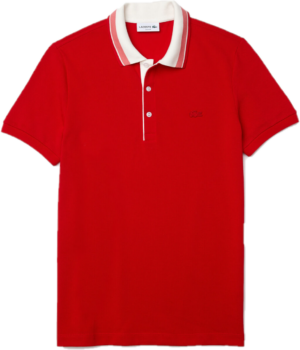 Áo Men’s Lacoste Striped Collar Cotton Piqué Polo Shirt 'Red' PH0047-K7H