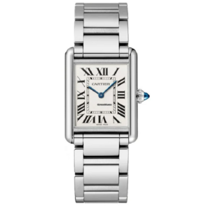 Dong Ho Cartier Tank Must Watch Large Quartz Steel Bracelet 'Steel' WSTA0052