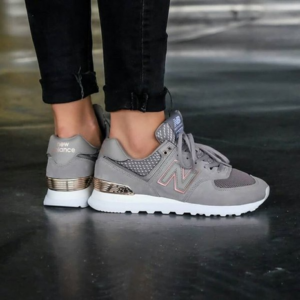 Alternative view of Giày New Balance 574 Wmns 'Grey White Rose Gold' WL574FSCB