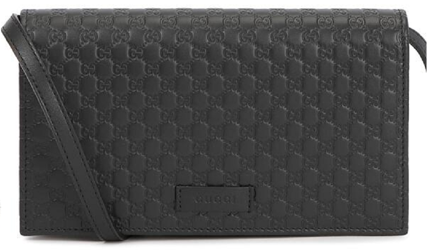 Gucci, Bags, New Gucci Microguccissma Black Wallet Crossbody Handbag  46657
