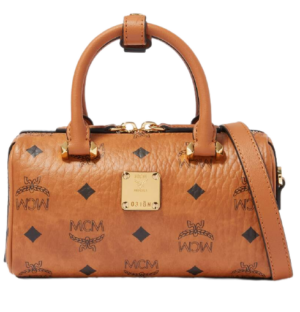 Túi MCM Mini Essential Boston Bag Visetos Cognac MWB9ASE25CO001