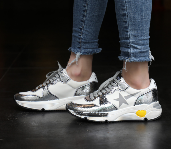 Giày Golden Goose Women's Sneakers Running White Silver GWF00126-F000327-80185 - Hình ảnh 6