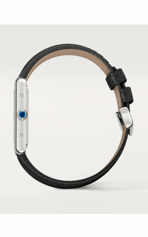 Dong Ho Cartier Tank Must Watch Large Quartz Steel Calfskin 'Black' WSTA0041