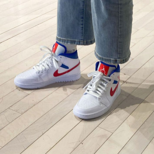 Giày Nike Air Jordan 1 Mid 'White Red Royal' BQ6472-164 - Hình ảnh 5