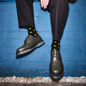 Alternative view of Giày Dr.Martens 1461 Iced Smooth Leather 'Khaki Grey' 26936481