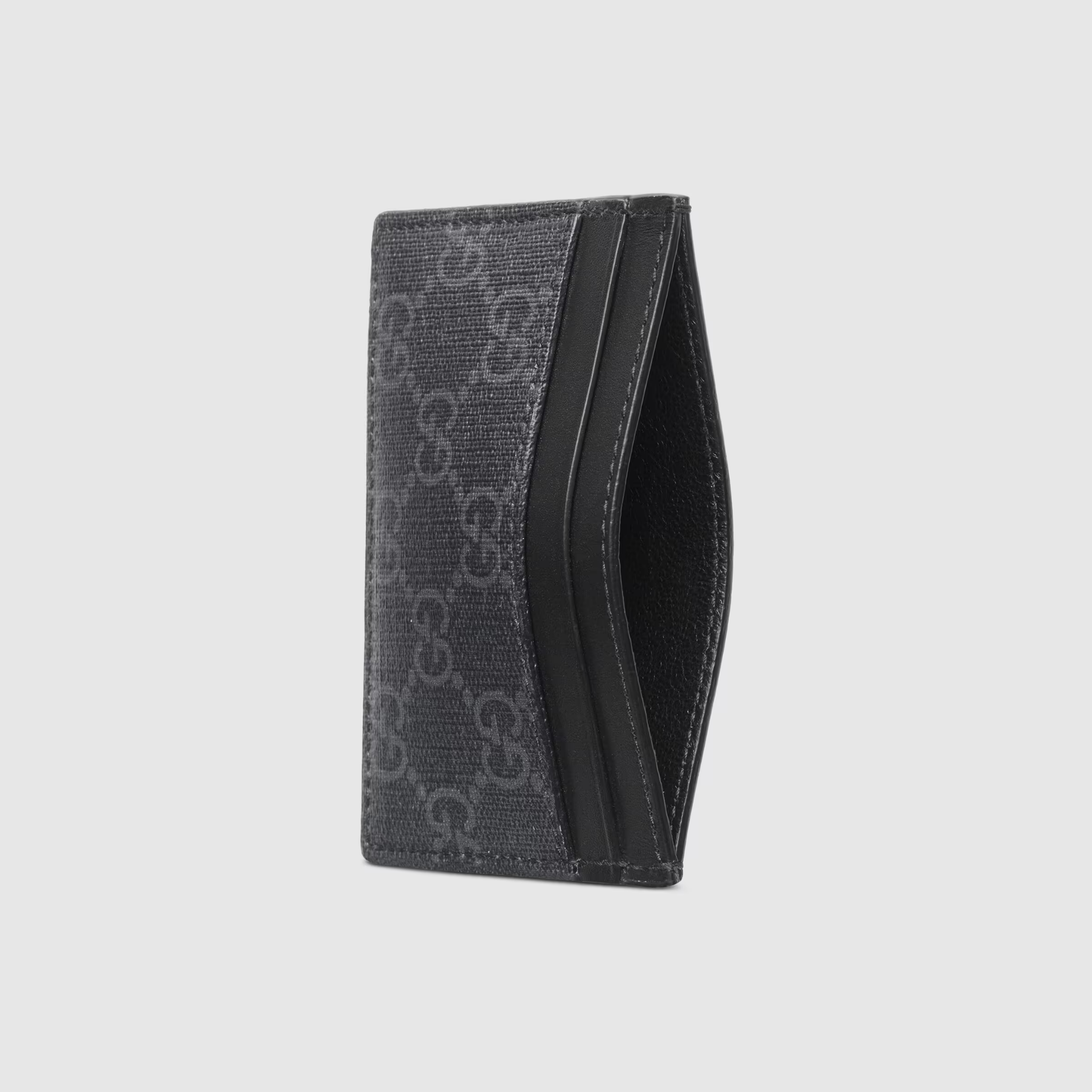 Gucci Black & Grey Gg Supreme Kingsnake Card Holder - 1058 Grey