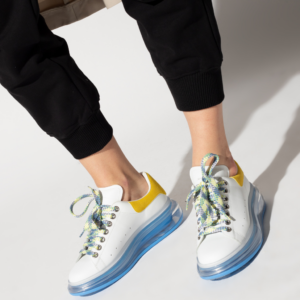 Alternative view of Giày Alexander McQueen Oversized Sneaker 'White Light Blue'