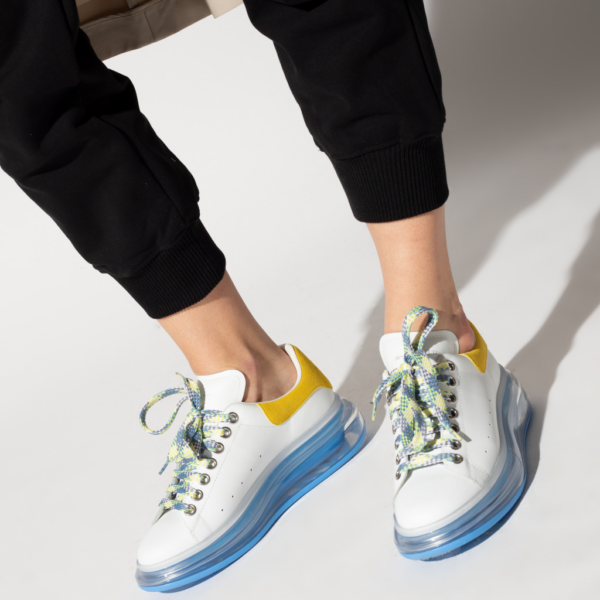 Giày Alexander McQueen Oversized Sneaker 'White Light Blue' - Hình ảnh 2