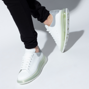 Alternative view of Giày Alexander McQueen Oversized Sneaker 'White Gunmetal'