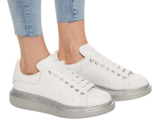 Alternative view of Giày Alexander McQueen Wmns Oversized Sneaker 'White Silver' 553770-WHWKV-9071