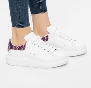 Alternative view of Giày Alexander McQueen White & Snake Oversized 'Pink' 553770-WHZ4C-9558