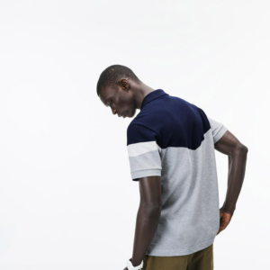 Ao Lacoste Erkek Lacivert Gri Beyaz Renk Bloklu Regular Fit Polo PH9365-BZE