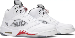 Giay Nike Supreme x Air Jordan 5 Retro 'White' 824371-101