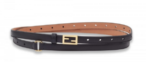 Thắt Lưng Fendi Black Leather Baguette FF Stud Buckle 8C0637AAIWF0KUR