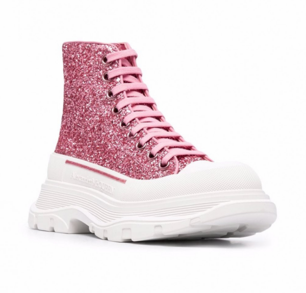 Giày Alexander McQueen Tread Slick Glittered Sneakers 'Pink' 666806-W4JF4-5489 - Hình ảnh 2