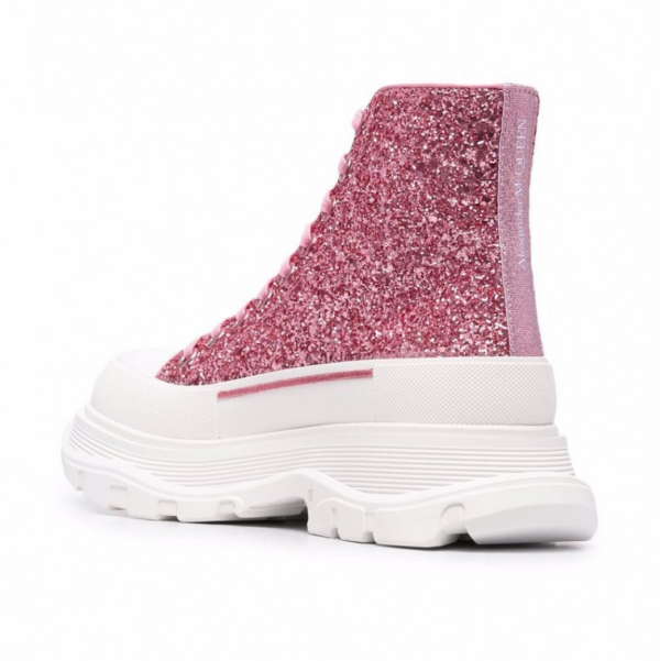 Giày Alexander McQueen Tread Slick Glittered Sneakers 'Pink' 666806-W4JF4-5489 - Hình ảnh 4