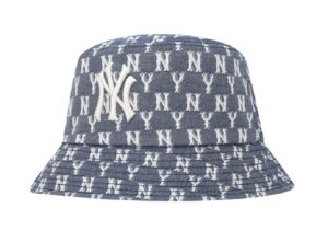 Mũ MLB Monogram Blue Jacquard Bucket Hat 32CPHV011-50N