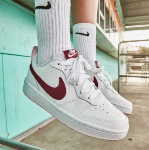 Alternative view of Giày Nike Court Borough Low 2 GS 'White Dark Beetroot' BQ5448-120