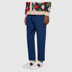 Alternative view of Giày Gucci Ace Leather 'White Blue' 386750-02JR0-9072