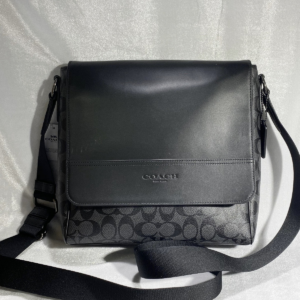 Tui Coach Houston Map Bag In Signature Canvas 'Black' 573-QBMI5