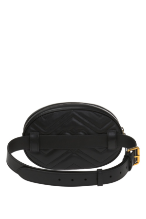 Alternative view of Túi Gucci Logo Detail Chevron Quilted Leather Belt Bag Black 491294 DSVRT 1000