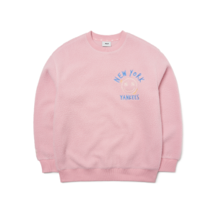 Áo MLB Like Smile Fleece Mega NY Yankees Pink 3AMTF5516-50PKS