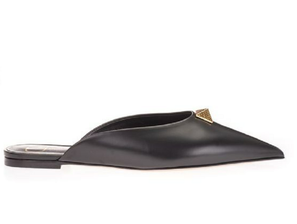 Giày Valentino Roman Stud Flat Mule In Calfskin VW2S0BK2GNF0NO