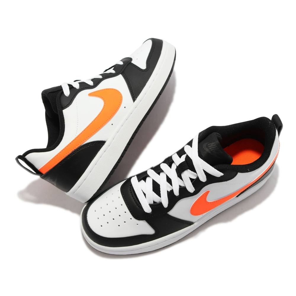 Giày Nike Court Borough Low 2 GS 'White Black Orange' BQ5448-115 ...