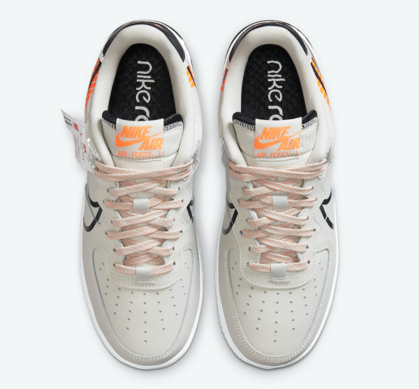 Giày Nike 3M x Air Force 1 Low Grey Vibrant Orange CT3316-002 - Hình ảnh 4