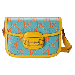 Túi Gucci Horsebit 1955 Small Blue And Yellow Leather 602204-UGMBG-4282