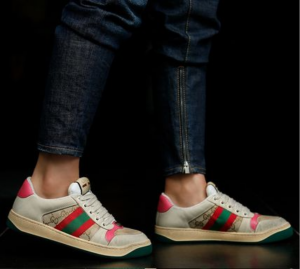 Alternative view of Giày Gucci Wmns Screener 'Distressed Pink Green' 570443-9Y920-9665