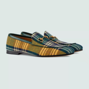 Alternative view of Giày Gucci Jordaan Tartan Tweed Loafer 'Yellow' ‎430088-FAATX-8550