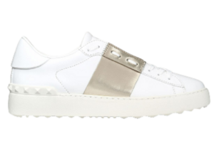 Giày Valentino Gold Stripe Stud Leather Open Sneakers ZW2S0781FLRL71