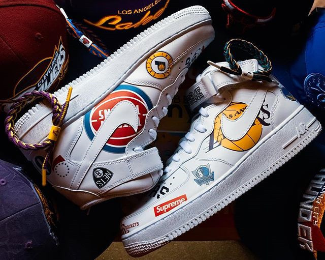 Nike Supreme x NBA x Air Force 1 Mid 07 'White