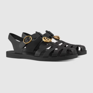 Alternative view of Dép Gucci Rubber Buckle Strap Sandal 'Black' 463463-J8700-1000