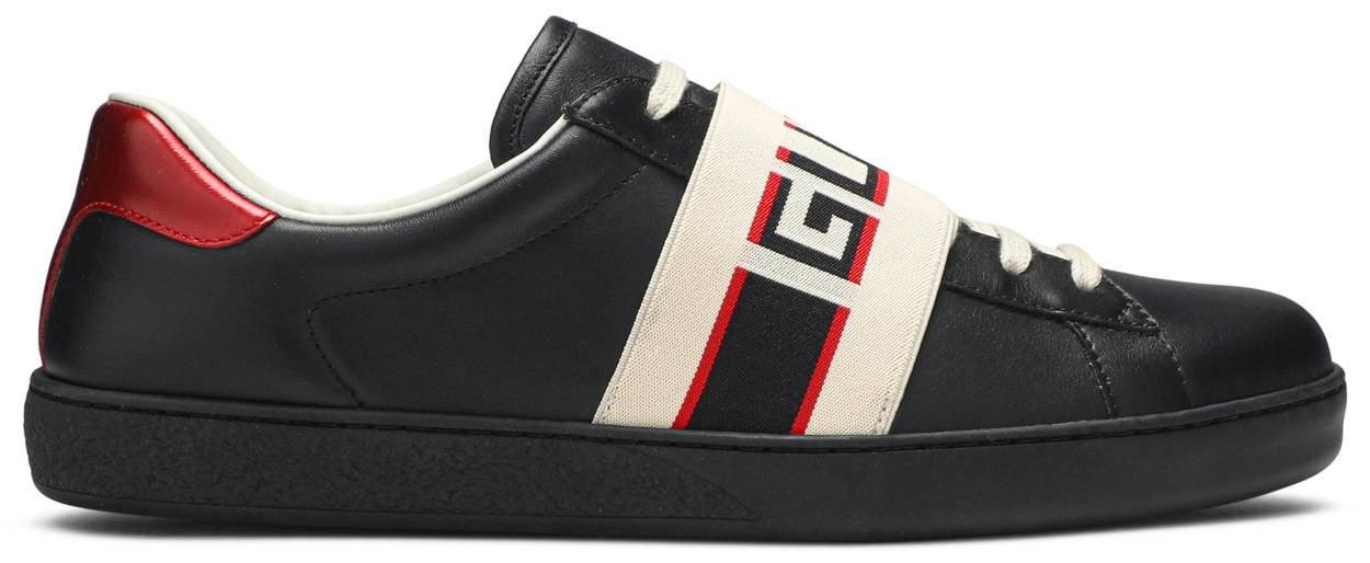 Giày Gucci Ace Stripe Leather 'Black' 523469-0Fiv0-1076 - Authentic-Shoes