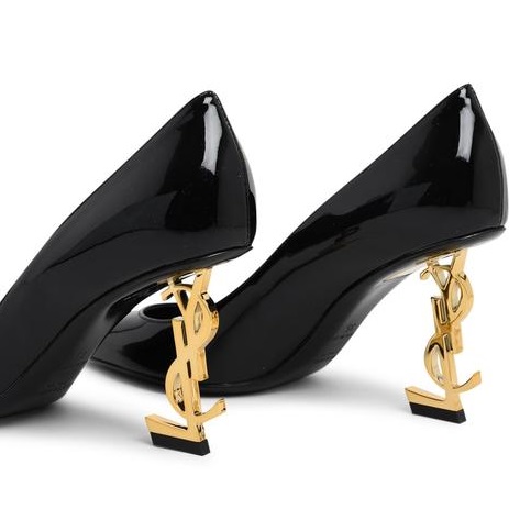 Giày Saint Laurent Opyum Pumps Patent Leather Gold-Tone Heel  4841600Npkk1000 - Authentic-Shoes