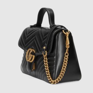 Alternative view of Túi Gucci Black Leather GG Marmont Small Top Handle Bag 498110 DTDIT 1000