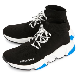 Giay Balenciaga Speedrunner Race Up Sneakers 'Black Blue' 587289-W1721-1022