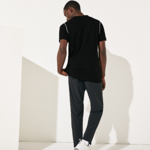 Ao Lacoste Sport Piped Cotton T-Shirt Black White TH4915-6KJ