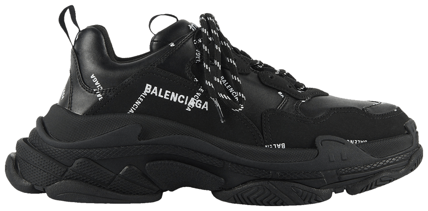 Mens Triple S Sneaker Allover Logo in Black  Balenciaga US