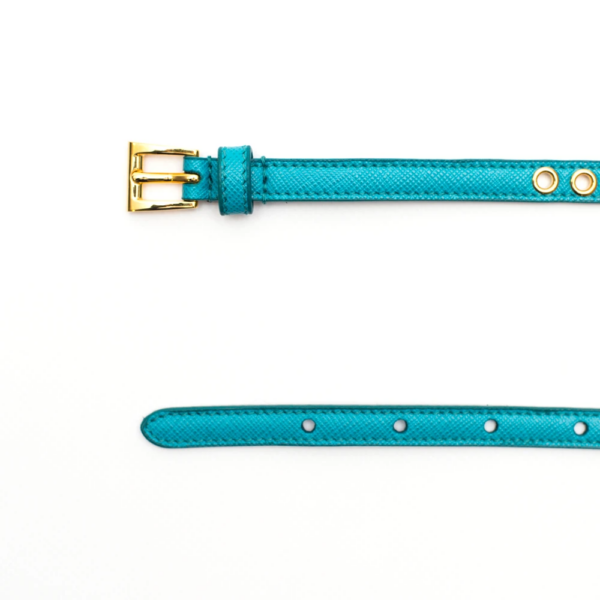 Thắt Lưng Prada Skinny Eyelet Belt Turquoise 1JC1982EH8F0136 - Hình ảnh 2