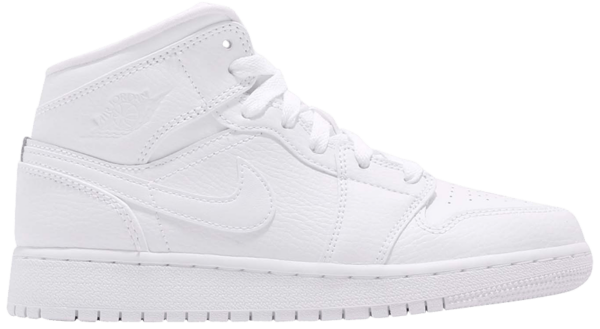 Giày Nike Air Jordan 1 Mid BG 'Triple White' 554725-129