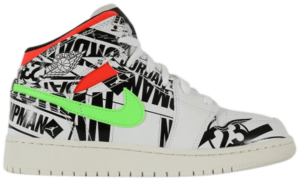 Giày Nike Air Jordan 1 Mid GS 'All Over Logos' 554725-143