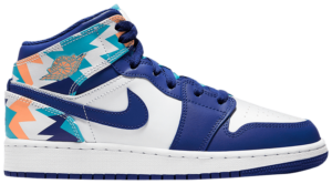 Giày Nike Air Jordan 1 Mid GS 'Geometric Pint' 555112-105