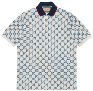 Ao Gucci GG Stretch Cotton Polo 'White Blue' 598956-XJB0U-9064