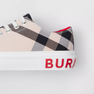 Alternative view of Giày Burberry Check Cotton Sneakers 'Buttermilk' 80525651