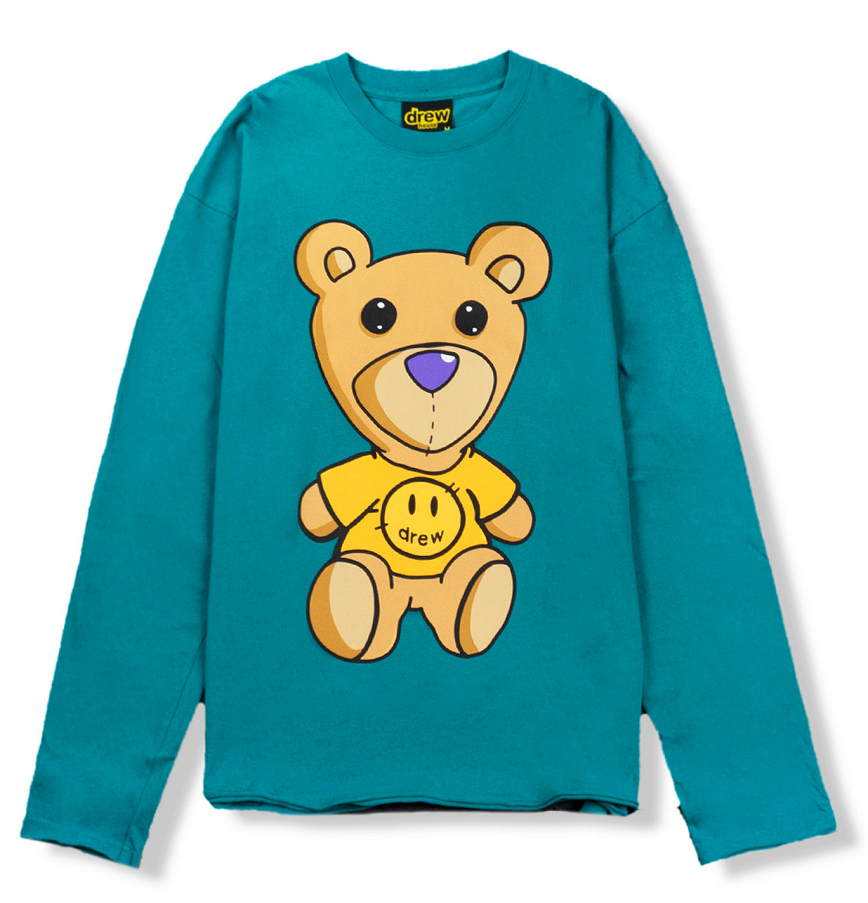 Áo Drew House Teddy Theodore LS Tee Teal - Authentic-Shoes