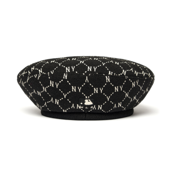 Mũ MLB Monogram Diamond Wool Beret 3ACBB0616-50BKS - Hình ảnh 2